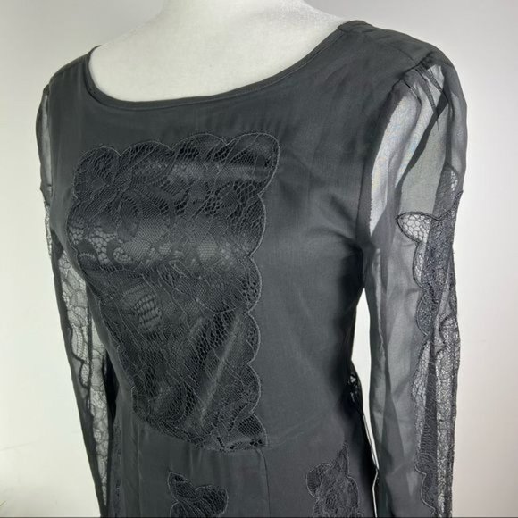 Stone Cold Fox Mini Dress womens Black Lace Vermont size 2/S - Picture 4 of 12